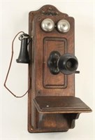 Kellogg Oak Crank Wall Telephone