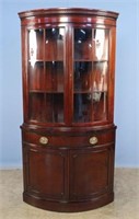 1940s Curved Glass Corner Cabinet