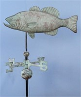 Contemporary Copper Largemouth Bass Weather Vane