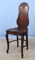 Carved Mahogany Vanity Chair C. 1900.