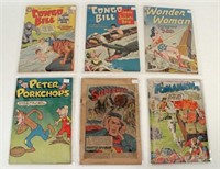 Six DC Comics, Superman, Wonder Woman, Etc.