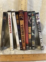 9 DVDs LOT - EASTWOOD, JOHN WAYNE, AND MORE