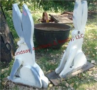2 Metal Rabbit Statues approx 39"x12"x52" (HEAVY)