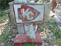 KC Chiefs flint rock & yard art(HEAVY) 27"x11"x35"