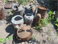 Group: water cans, oil can & pots SEE PICS