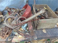 Group of misc chains, tools, hoses SEE PICS