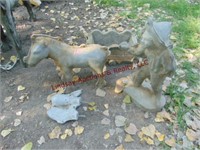 Group of molds: donkey & cart, boy, & other