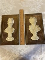 VINTAGE MAN/WOMAN BUSTS WALL PLAQUES
