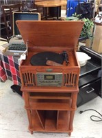 Record player with stand