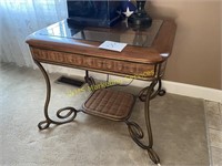 Decorative Glass Insert Table and Lamp