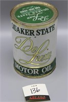 Quaker State Deluxe Motor Oil Quart Can