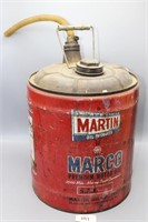 Martin Oil Products Motor Oil 5 Gallon Can