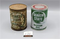2 Quaker State Motor Oil Quart Can