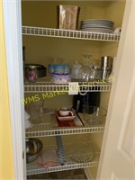 Shelf Contents - plates, Air Fryer, Dishes,