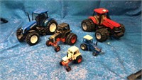 Case, new Holland, Ford, and agri king toy
