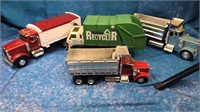 Peterbilt dump truck, Kenworth dump truck, and