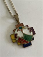 Inlaid Pendant with Sterling Chain KJC