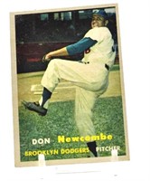 2 Cards Topss 1957 Don Newcombe Card #130