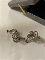 Sterling Earrings in the shape of Carriages KJC