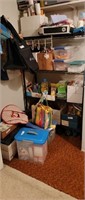 WIRE SHELF AND CONTENTS; HAND BAGS; SHOPPING BAGS