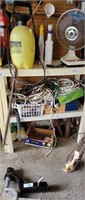 2 - PLASTIC SHELVING AND CONTENTS; SPRAYER; FAN;