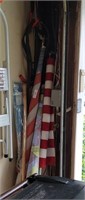 JUMPER CABLES; AMERICAN FLAGS IN FRONT CORNER OF
