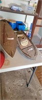 EARLY 1940"S HAND MADE SHIP AND SAIL BOAT