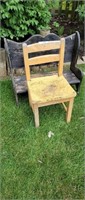 CHILDS CHAIR; WOOD BENCH