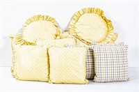 Assortment of Handmade Throw Pillows and Shams