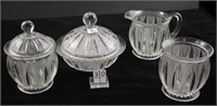 HEISEY POINTED OVAL IN DIAMOND POINT TABLE SET