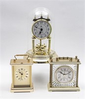 (3) Small Gold-toned Clocks