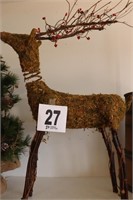 Moss Covered Bobbing Head Deer Decor - 35" Tall