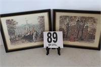 Pair of 10.5x9.5" Framed Artworks