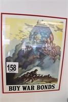 23x29" Framed 'Buy War Bonds' Poster