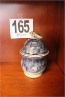 6.5" Tall Signed Pottery Container with Lid
