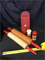 Rolling Pins, Wood Shakers, Knife Block