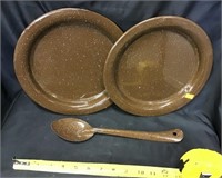 Granite Brown Plates Sand Spoon