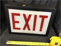 Aluminum Exit Sign With Glass Insert, No Cord