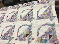 Quilt Hand Quilted  76 X  114 Inches