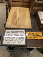 Cutting Board, Electric Fence Metal Sign, No