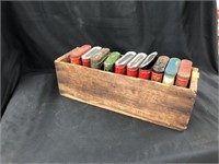 Tobacco Tins (10) And Wooden Box