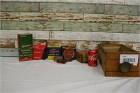 Wooden Drawer w/ Vintage Bullets & Bullet Boxes