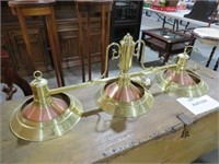 TRIPLE SOLID BRASS/COPPER POOL TABLE LIGHT