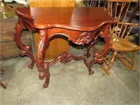 MAHOGANY CARVED LEGS ENTRY HALL TABLE