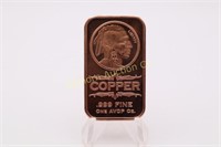 One Ounce .999 Copper Bar