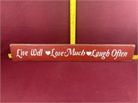 Live, Love, laugh Wood Sign