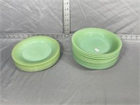 Jadite Salad Bowls & Dessert Plates