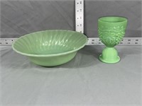 Jadeite Serving bowl and Egg Cup