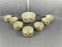 Hall's Superior Bowl & custard cups