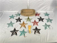 Decorative metal Stars & wood tray